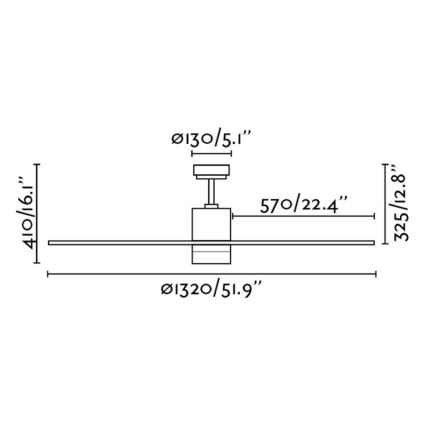 FARO 33470 - Οροφής ανεμιστήρας PALK 2xE14/40W/230V με τηλεχειριστήριο