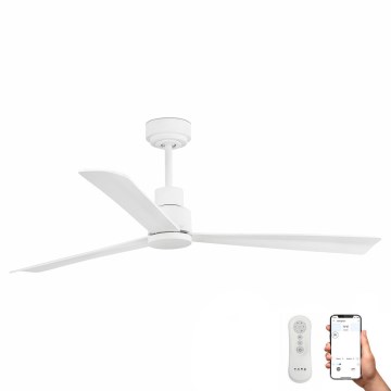 FARO 33487WP - Ανεμιστήρας οροφής NASSAU M λευκός δ. 128 cm SMART + τηλεκοντρόλ