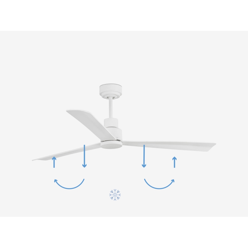 FARO 33487WP - Ανεμιστήρας οροφής NASSAU M λευκός δ. 128 cm SMART + τηλεκοντρόλ