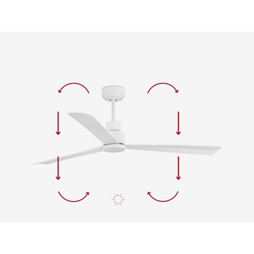 FARO 33487WP - Ανεμιστήρας οροφής NASSAU M λευκός δ. 128 cm SMART + τηλεκοντρόλ