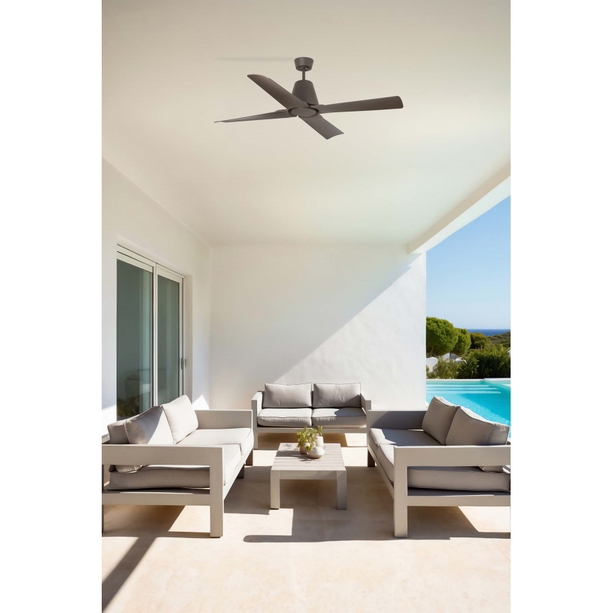 FARO 33490 - Οροφής ανεμιστήρας TYPHOON IP44 καφέ + τηλεχειριστήριο