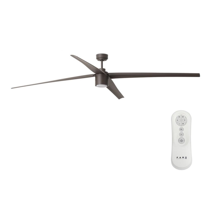 FARO 33495 - Ανεμιστήρας οροφής LED ντιμαριζόμενος  ATTOS LED/20W/230V καφέ δ. 213 cm + τηλεχειριστήριο