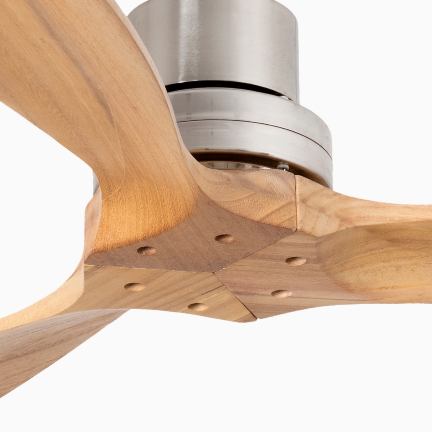 FARO 33509DC - Ανεμιστήρας οροφής MINI LANTAU ματ χρώμιο/ξύλο διάμετρος 107 cm + τηλεχειριστήριο