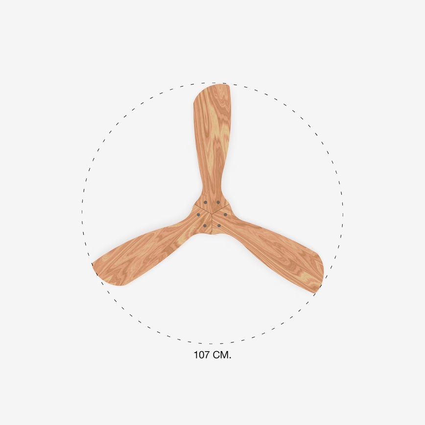 FARO 33509DC - Ανεμιστήρας οροφής MINI LANTAU ματ χρώμιο/ξύλο διάμετρος 107 cm + τηλεχειριστήριο