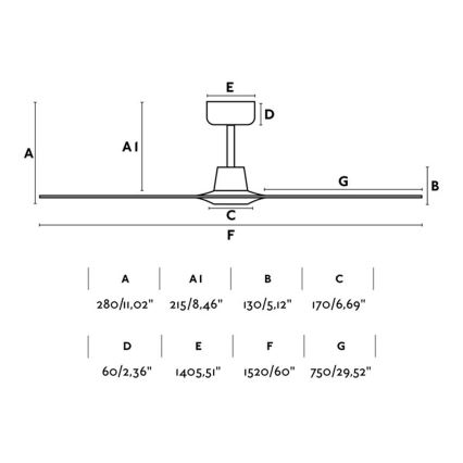 FARO 33511 - Ανεμιστήρας οροφής MOREA δ. 152 cm + τηλεχειριστήριο