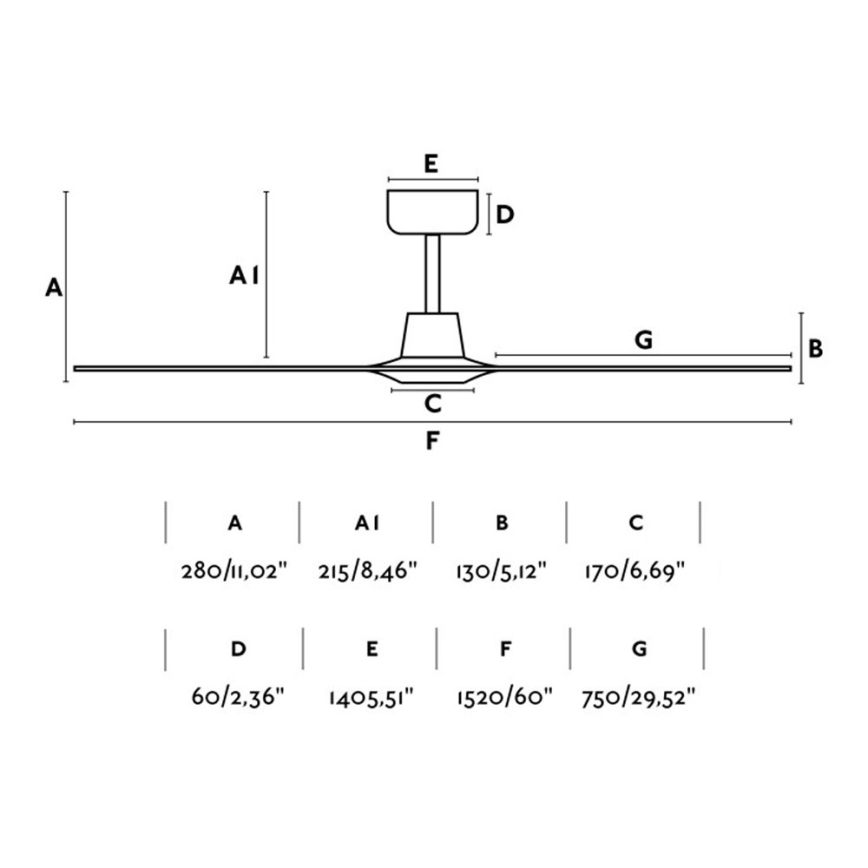 FARO 33511 - Ανεμιστήρας οροφής MOREA δ. 152 cm + τηλεχειριστήριο