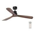 FARO 33516DC- Ανεμιστήρας οροφής LANTAU μαύρο/καφέ δ. 132 cm + τηλεχειριστήριο