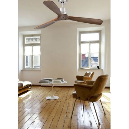 FARO 33516DC- Ανεμιστήρας οροφής LANTAU μαύρο/καφέ δ. 132 cm + τηλεχειριστήριο