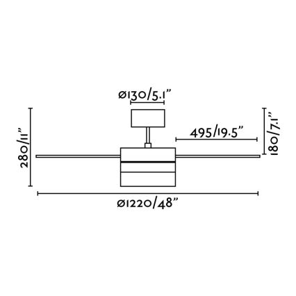 FARO 33608 - Ανεμιστήρας οροφής PANAY 2xE14/8W/230V + τηλεχειριστήριο