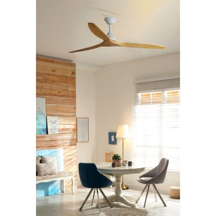 FARO 33728DC - Ανεμιστήρας οροφής ALO L ξύλο/λευκός δ. 152 cm + τηλεχειριστήριο