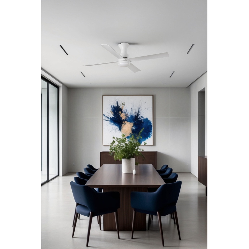 FARO 33756WT - Ανεμιστήρας οροφής LED FRASER XL LED/16W/230V λευκό διάμετρος 120 cm Wi-Fi Tuya + τηλεχειριστήριο