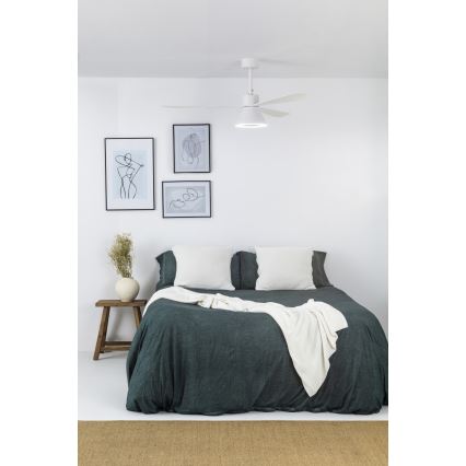 FARO 33760WT-22 - Ρυθμιζόμενος ανεμιστήρας οροφής LED AMELIA L CONE LED/20W/230V 2700/3500/5000K λευκό διάμ. 132 cm Wi-Fi Tuya + τηλεχειριστήριο