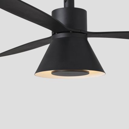 FARO 33761WT-23 - Ανεμιστήρας οροφής LED Dimmable AMELIA L CONE LED/20W/230V 2700/3500/5000K μαύρο διάμετρος 132 cm Wi-Fi Tuya + τηλεχειριστήριο