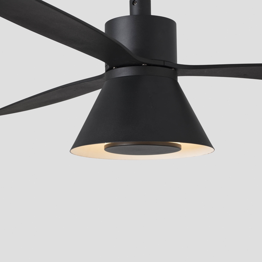 FARO 33761WT-23 - Ανεμιστήρας οροφής LED Dimmable AMELIA L CONE LED/20W/230V 2700/3500/5000K μαύρο διάμετρος 132 cm Wi-Fi Tuya + τηλεχειριστήριο