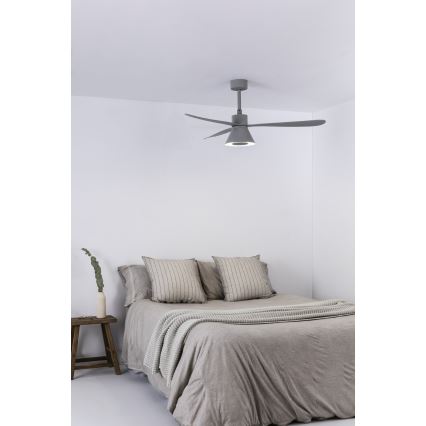 FARO 33762WT-24 - LED Ρυθμιζόμενος ανεμιστήρας οροφής AMELIA L CONE LED/20W/230V 2700/3500/5000K γκρι pr. 132 cm Wi-Fi Tuya + τηλεχειριστήριο