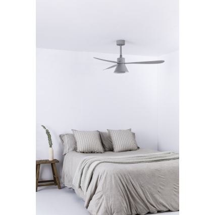 FARO 33762WT-24 - LED Ρυθμιζόμενος ανεμιστήρας οροφής AMELIA L CONE LED/20W/230V 2700/3500/5000K γκρι pr. 132 cm Wi-Fi Tuya + τηλεχειριστήριο