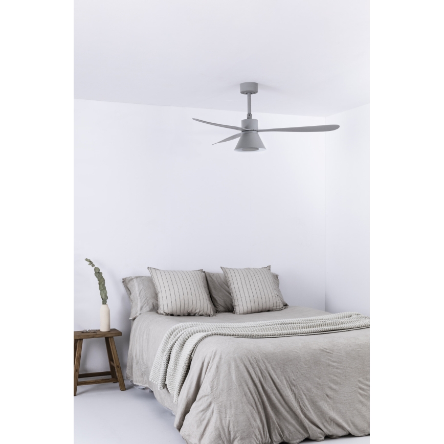 FARO 33762WT-24 - LED Ρυθμιζόμενος ανεμιστήρας οροφής AMELIA L CONE LED/20W/230V 2700/3500/5000K γκρι pr. 132 cm Wi-Fi Tuya + τηλεχειριστήριο