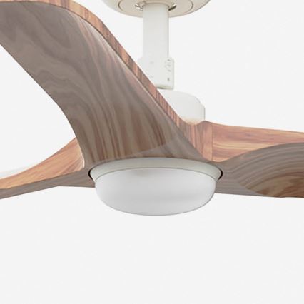 FARO 33805WT-1TW - Ρυθμιζόμενος οροφής ανεμιστήρας HEYWOOD με LED, 10W/230V, 2700/3000/4000K, ξύλο/λευκό, διάμ. 90 εκ., Wi‑Fi Tuya + τηλεχειριστήριο
