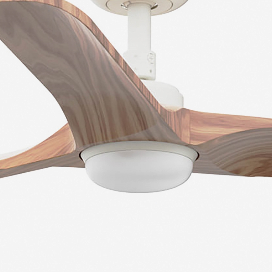 FARO 33805WT-1TW - Ρυθμιζόμενος οροφής ανεμιστήρας HEYWOOD με LED, 10W/230V, 2700/3000/4000K, ξύλο/λευκό, διάμ. 90 εκ., Wi‑Fi Tuya + τηλεχειριστήριο