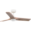 FARO 33805WT-1TW - Ρυθμιζόμενος οροφής ανεμιστήρας HEYWOOD με LED, 10W/230V, 2700/3000/4000K, ξύλο/λευκό, διάμ. 90 εκ., Wi‑Fi Tuya + τηλεχειριστήριο