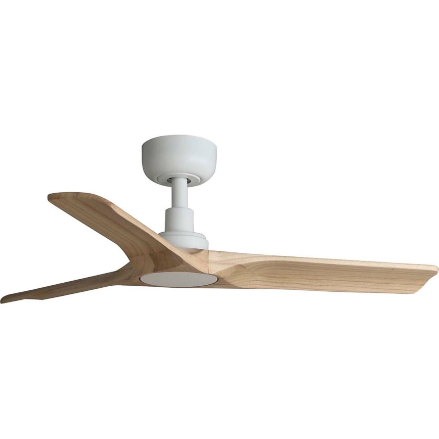 FARO 33805WT - Ανεμιστήρας οροφής HEYWOOD S ξύλο/λευκό διάμετρος 90 cm Wi-Fi Tuya + τηλεχειριστήριο