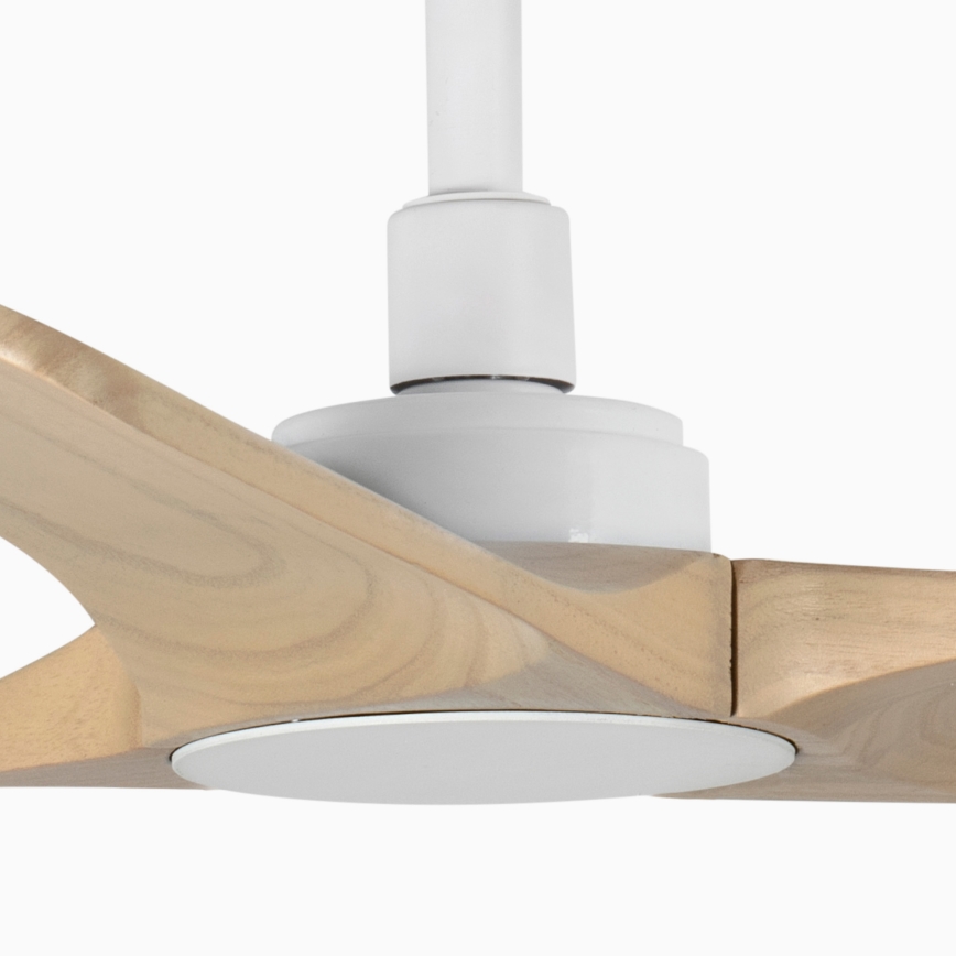 FARO 33805WT - Ανεμιστήρας οροφής HEYWOOD S ξύλο/λευκό διάμετρος 90 cm Wi-Fi Tuya + τηλεχειριστήριο