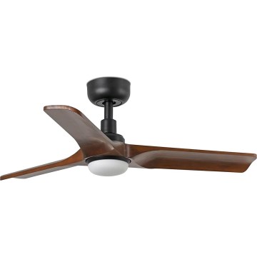 FARO 33806WT-1TW - LED Ρυθμιζόμενος Οροφής Ανεμιστήρας HEYWOOD S LED/10W/230V 2700/4000/6000K ξύλο/μαύρο διάμετρος 90 εκ. Wi-Fi Tuya + τηλεχειριστήριο