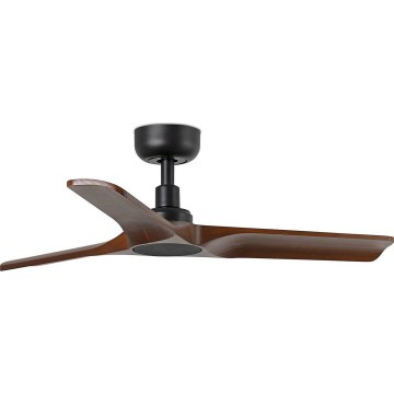 FARO 33806WT - Ανεμιστήρας οροφής HEYWOOD S ξύλο/μαύρο διάμετρος 90 cm Wi-Fi Tuya + τηλεχειριστήριο