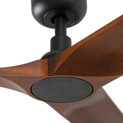 FARO 33806WT - Ανεμιστήρας οροφής HEYWOOD S ξύλο/μαύρο διάμετρος 90 cm Wi-Fi Tuya + τηλεχειριστήριο