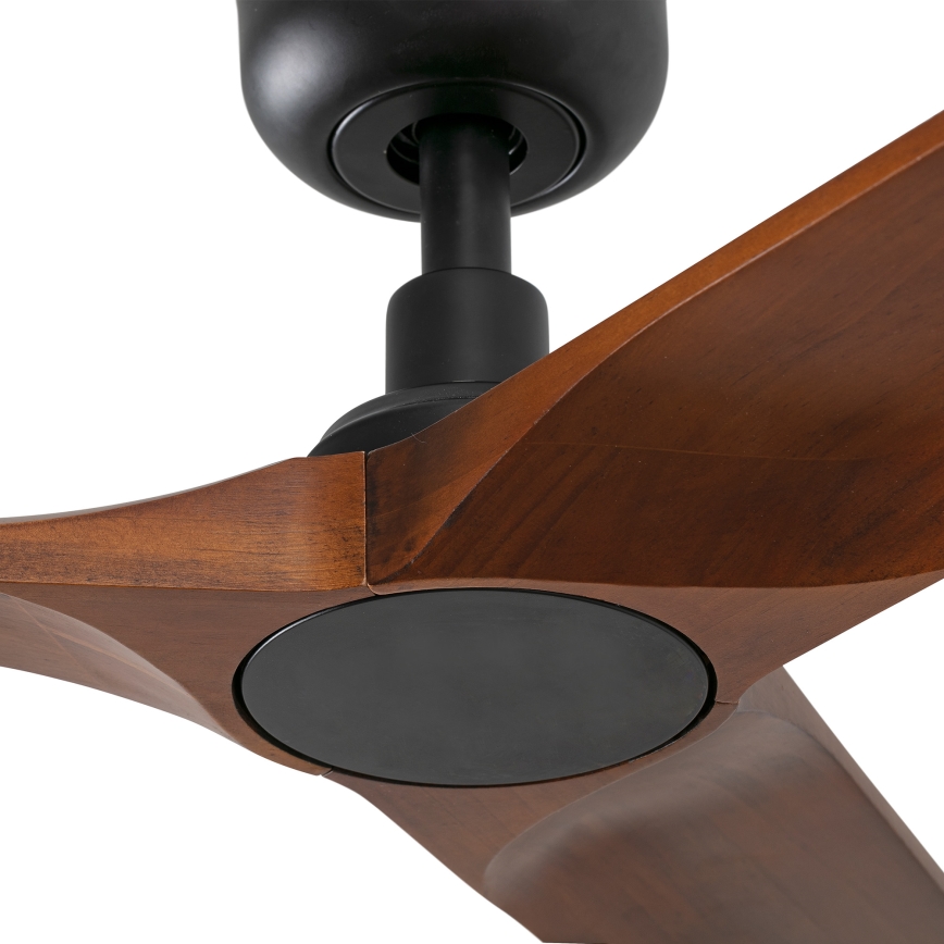 FARO 33806WT - Ανεμιστήρας οροφής HEYWOOD S ξύλο/μαύρο διάμετρος 90 cm Wi-Fi Tuya + τηλεχειριστήριο