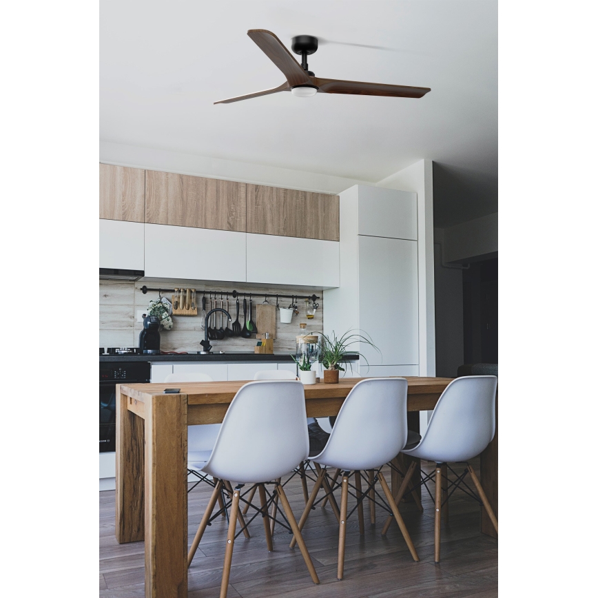 FARO 33809-1TW - Ανεμιστήρας οροφής HEYWOOD με ρυθμιζόμενο LED φωτισμό, LED/10W/230V, 2700/3000/4000K, Ø 132 cm + τηλεχειριστήριο