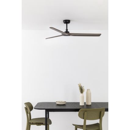 FARO 33809WT - Ανεμιστήρας οροφής HEYWOOD L ξύλο/μαύρο διάμετρος 132 cm Wi-Fi Tuya + τηλεχειριστήριο