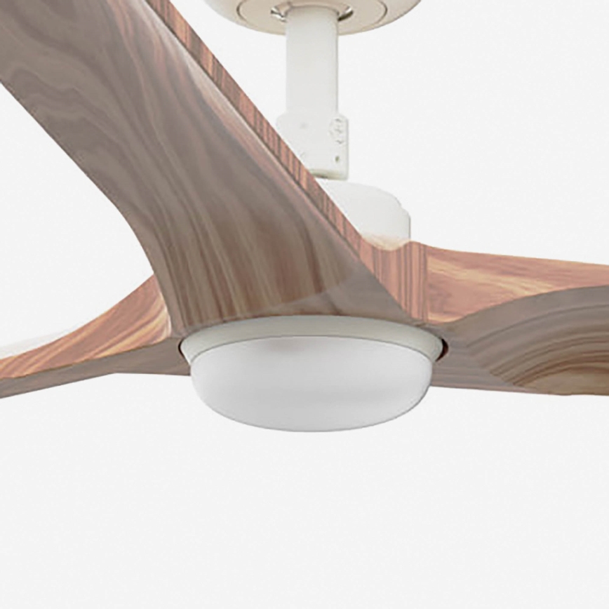 FARO 33810-1TW - Ανεμιστήρας οροφής LED Dimmable HEYWOOD L LED/10W/230V 2700/4000/6000K ξύλο/λευκό δ. 132 cm + τηλεχειριστήριο