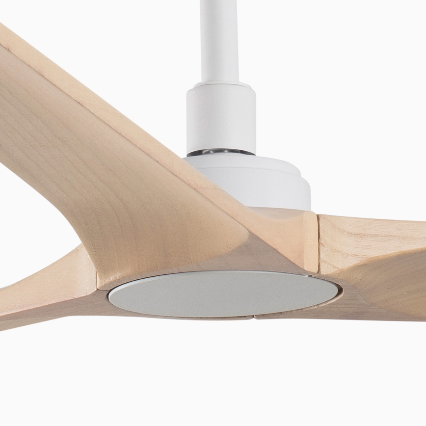 FARO 33810WT - Οροφής ανεμιστήρας HEYWOOD L ξύλο/λευκό διάμ. 132 εκ. Wi-Fi Tuya + τηλεχειριστήριο