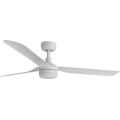 FARO 33814WT-20 - LED ανεμιστήρας οροφής PUNT M με ρύθμιση έντασης φωτισμού, LED/18W/230V, 2700/3000/4000K, λευκό, διάμ. 132 εκ. Wi-Fi Tuya + τηλεχειριστήριο