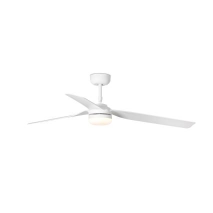 FARO 33814WT-20 - LED ανεμιστήρας οροφής PUNT M με ρύθμιση έντασης φωτισμού, LED/18W/230V, 2700/3000/4000K, λευκό, διάμ. 132 εκ. Wi-Fi Tuya + τηλεχειριστήριο