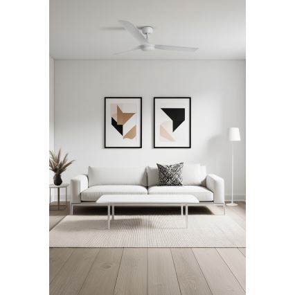 FARO 33814WT - Ανεμιστήρας οροφής PUNT M λευκό διάμετρος 132 cm Wi-Fi Tuya + τηλεχειριστήριο