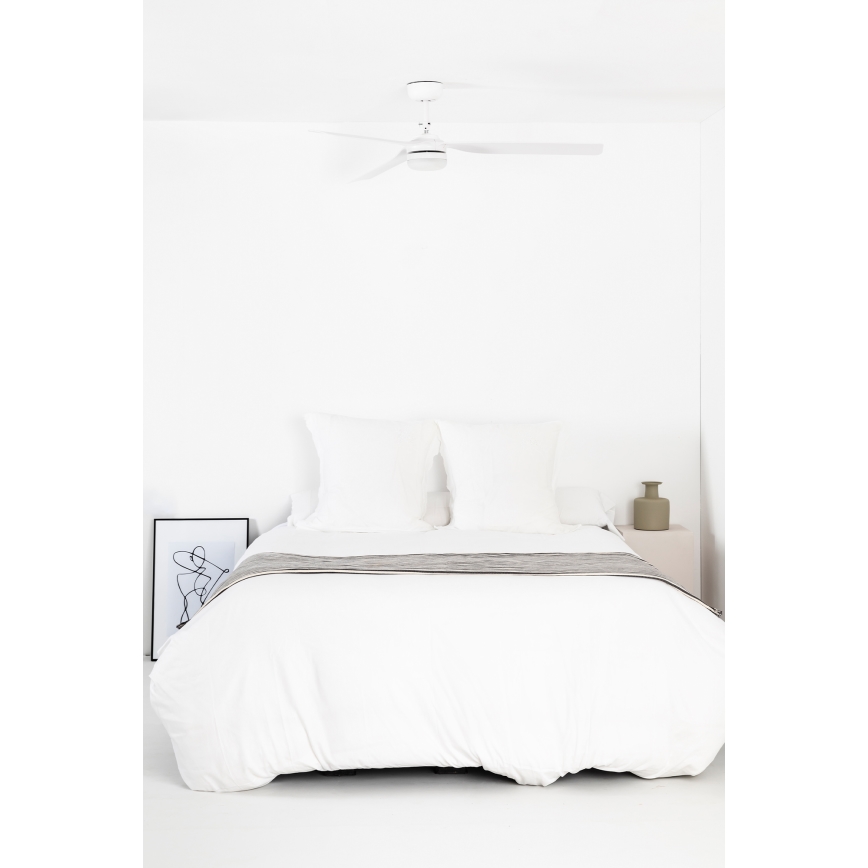 FARO 33814WT1S - Ρυθμιζόμενος ανεμιστήρας οροφής LED PUNT M LED/18W/230V 2700/3000/4000K διάμ. 132 cm λευκός Wi‑Fi Tuya + τηλεχειριστήριο