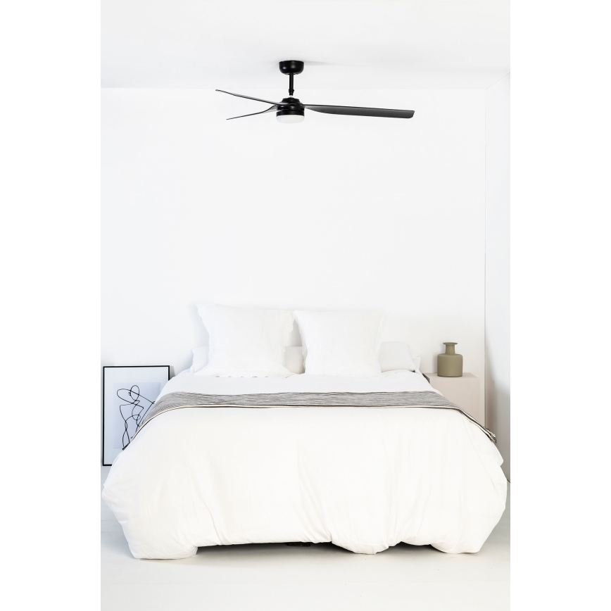 FARO 33815WT-21 - Ανεμιστήρας οροφής PUNT M LED/18W/230V 2700/3000/4000K με ρυθμιζόμενο LED φωτισμό, μαύρος Ø 132 cm Wi‑Fi Tuya + τηλεχειριστήριο