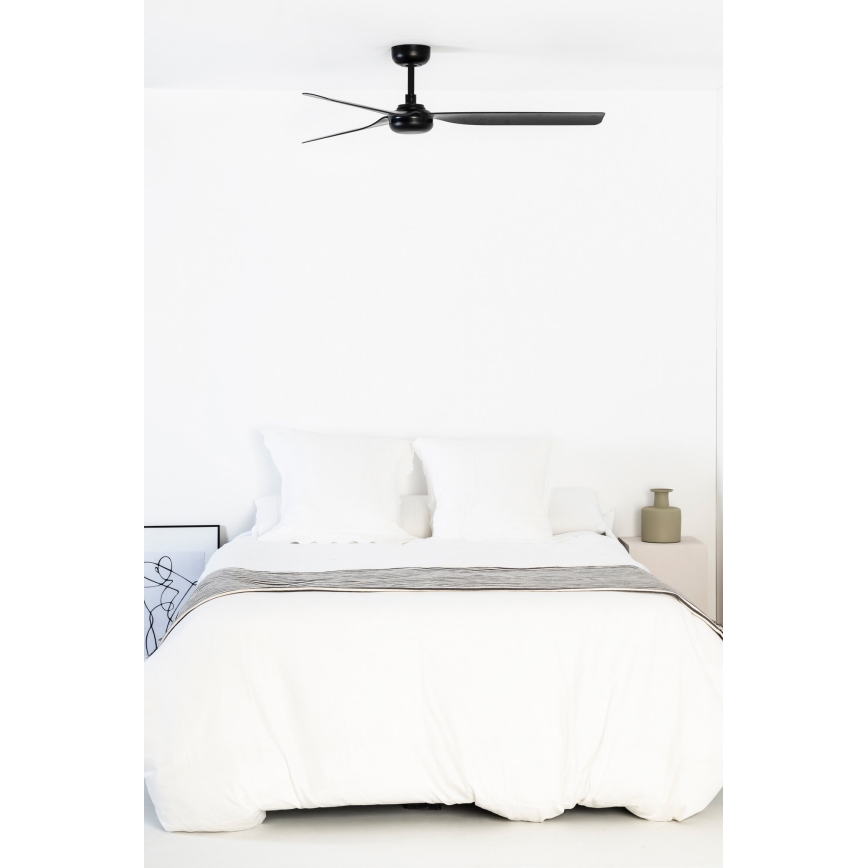 FARO 33815WT - Ανεμιστήρας οροφής PUNT M μαύρο διάμετρος 132 cm Wi-Fi Tuya + τηλεχειριστήριο