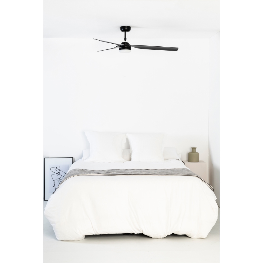 FARO 33815WT1S - Ρυθμιζόμενος LED ανεμιστήρας οροφής PUNT M LED/18W/230V 2700/3000/4000K Ø132 cm μαύρος Wi-Fi Tuya + τηλεχειριστήριο