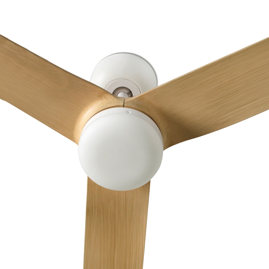 FARO 33816WT-20 - Ανεμιστήρας οροφής LED Dimmable PUNT M LED/18W/230V καφέ/λευκό διάμετρος 132 cm Wi-Fi Tuya + τηλεχειριστήριο