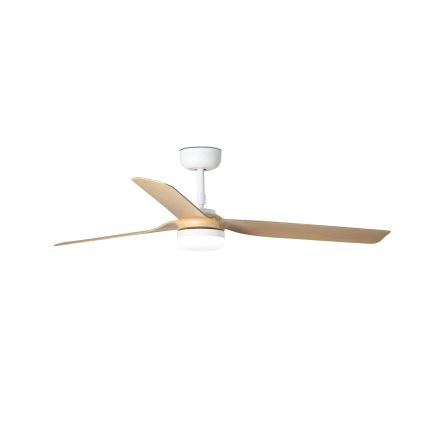 FARO 33816WT-20 - Ανεμιστήρας οροφής LED Dimmable PUNT M LED/18W/230V καφέ/λευκό διάμετρος 132 cm Wi-Fi Tuya + τηλεχειριστήριο