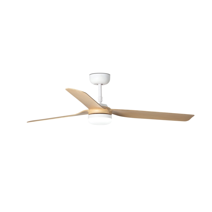 FARO 33816WT-20 - Ανεμιστήρας οροφής LED Dimmable PUNT M LED/18W/230V καφέ/λευκό διάμετρος 132 cm Wi-Fi Tuya + τηλεχειριστήριο