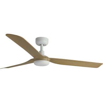 FARO 33816WT - Ανεμιστήρας οροφής PUNT M καφέ/λευκό διάμετρος 132 cm Wi-Fi Tuya + τηλεχειριστήριο