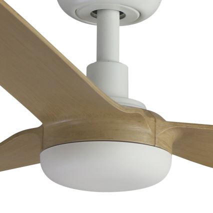 FARO 33816WT - Ανεμιστήρας οροφής PUNT M καφέ/λευκό διάμετρος 132 cm Wi-Fi Tuya + τηλεχειριστήριο