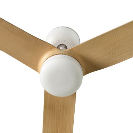 FARO 33816WT - Ανεμιστήρας οροφής PUNT M καφέ/λευκό διάμετρος 132 cm Wi-Fi Tuya + τηλεχειριστήριο