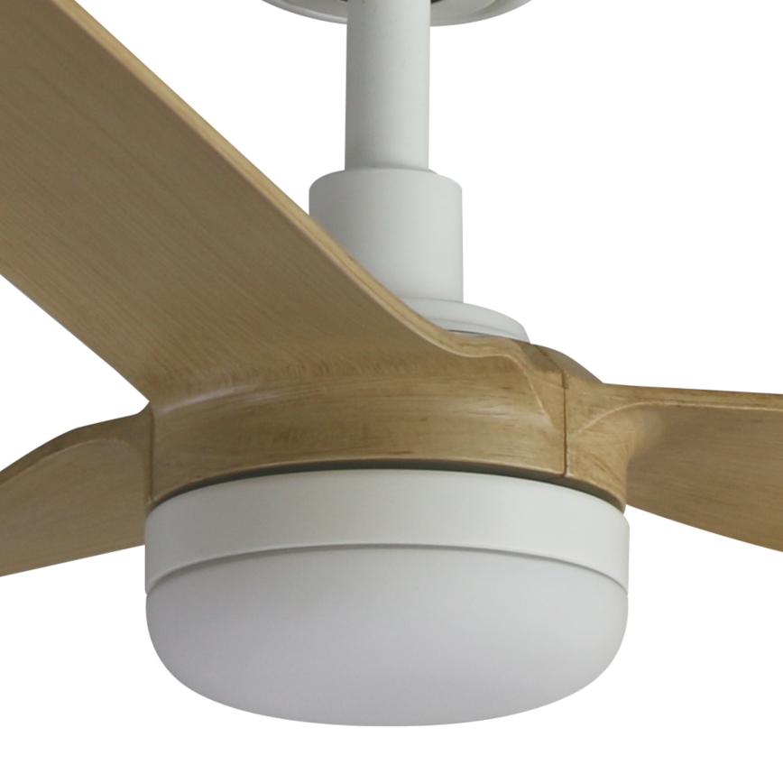 FARO 33816WT1S - Ανεμιστήρας οροφής LED με ρυθμιζόμενο φωτισμό PUNT M LED/18W/230V 2700/3000/4000K διάμ. 132 cm μπεζ/λευκό Wi-Fi Tuya + τηλεχειριστήριο
