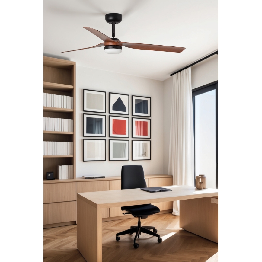 FARO 33817WT-21 - Ρυθμιζόμενος ανεμιστήρας οροφής LED PUNT M LED/18W/230V καφέ/μαύρο Ø 132 cm Wi-Fi Tuya + τηλεχειριστήριο