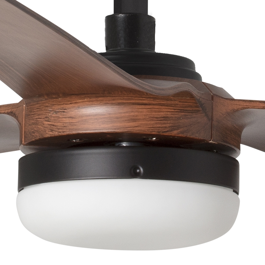 FARO 33817WT-21 - Ανεμιστήρας οροφής LED Dimmable PUNT M LED/18W/230V καφέ/μαύρο διάμετρος 132 cm Wi-Fi Tuya + τηλεχειριστήριο